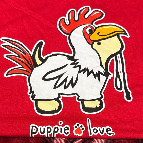 Red Puppie Love rooster Graphic T-Shirt - Picture 4 of 4